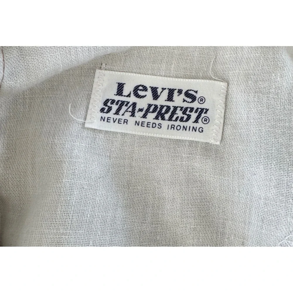 Levi's Sta-Prest Trousers Mens 33x29 Tan Vintage Woven Straight‎ Leg Black Tab